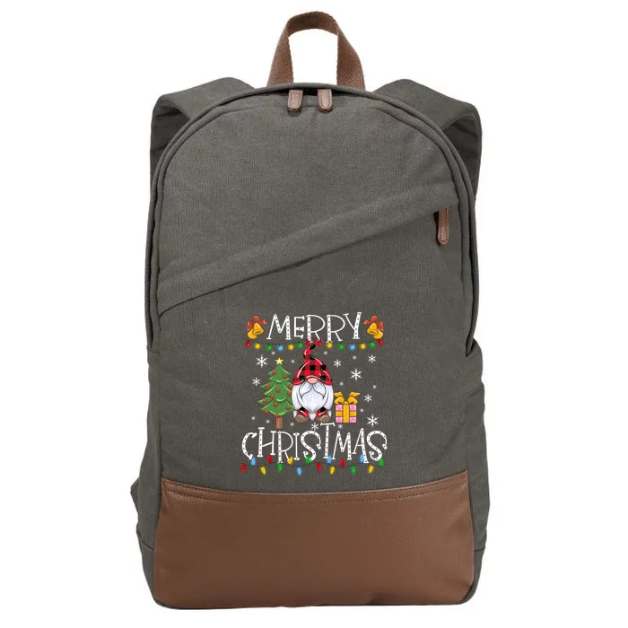 Merry Christmas Gnome Family Christmas Meaningful Gift Great Gift Cotton Canvas Backpack