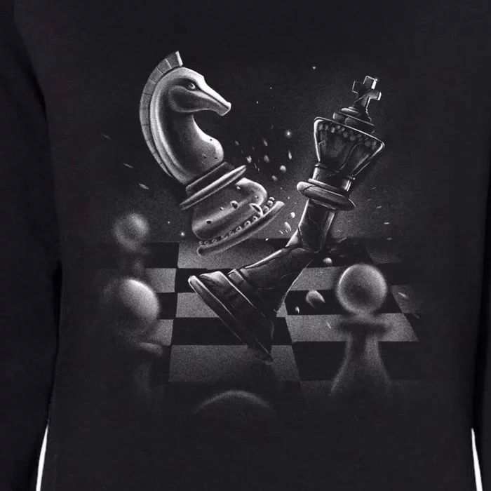 Monochrome Chess Game Graphic Classic Strategy Design Gift Womens California Wash Sweatshirt