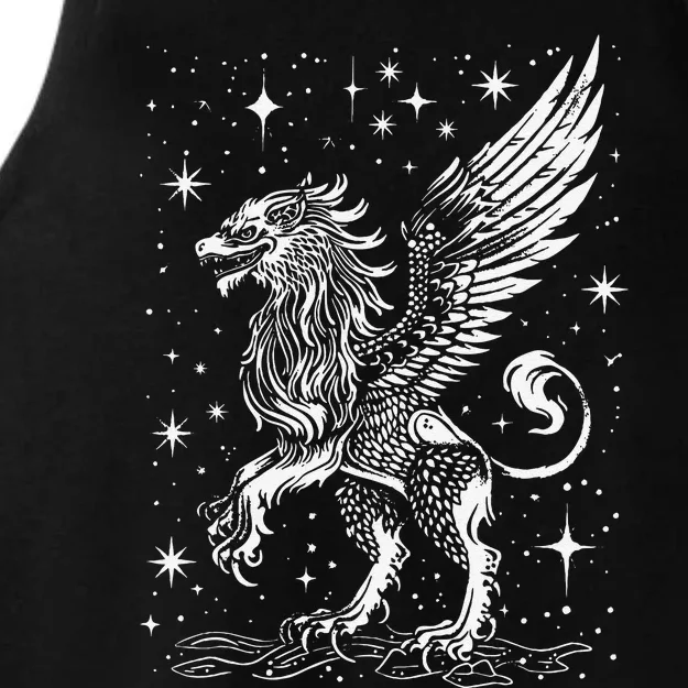 Mystical Creepy Gryphon Greek Mythical Creature Ladies Tri-Blend Wicking Tank