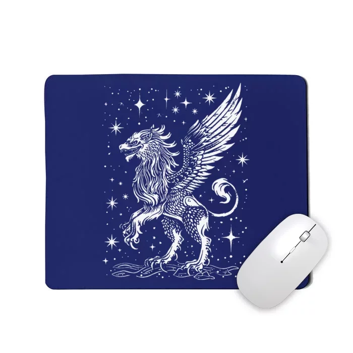 Mystical Creepy Gryphon Greek Mythical Creature Mousepad