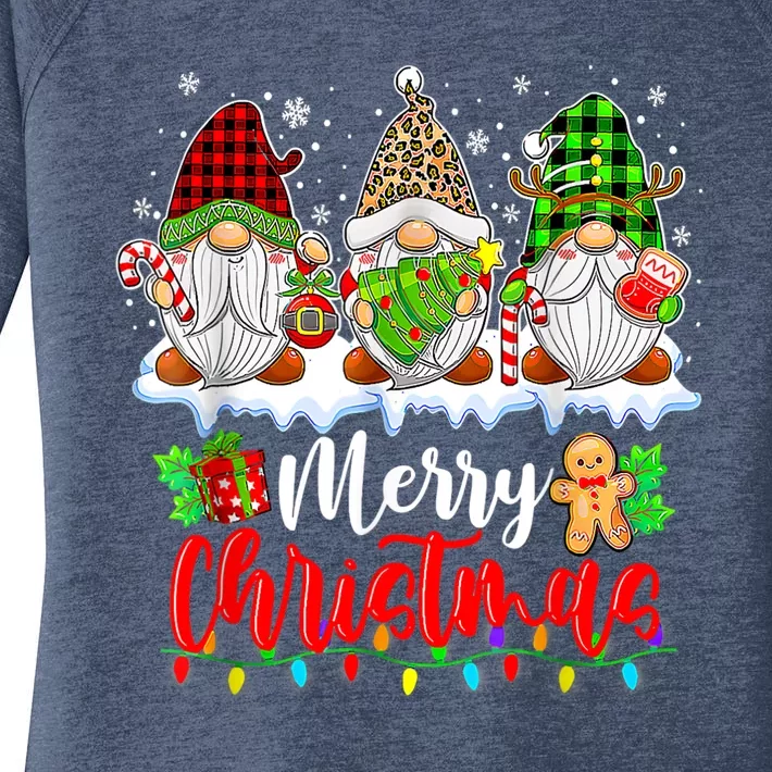 MERRY CHRISTMAS GNOMES XMAS MATCHING FAMILY Women's Perfect Tri Tunic Long Sleeve Shirt