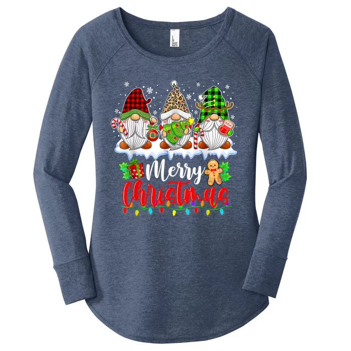 MERRY CHRISTMAS GNOMES XMAS MATCHING FAMILY Women's Perfect Tri Tunic Long Sleeve Shirt