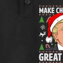 Make Christmas Great Again Funny Trump Ugly Christmas Dry Zone Grid Performance Polo