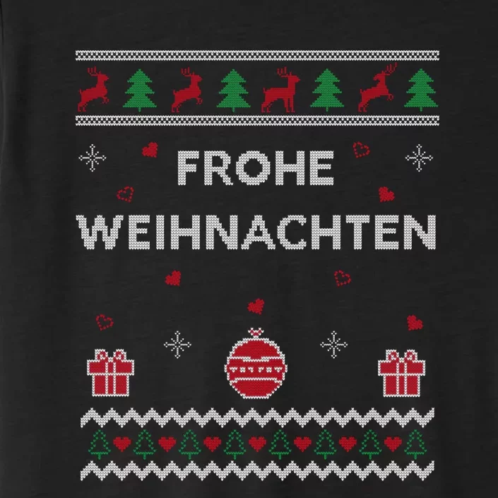 Merry Christmas German Ugly Christmas Frohe Weihnachten ChromaSoft Performance T-Shirt