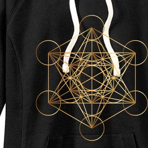 Metatron's Cube Golden Sacred Geometry Great Gift Women's Fleece Hoodie