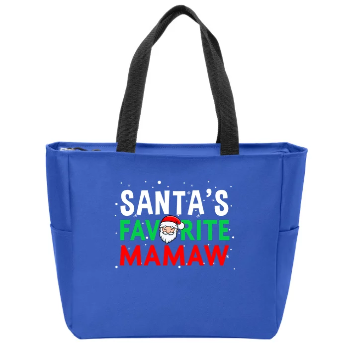 Mom Christmas Gift Santas Favorite Mamaw Gift Zip Tote Bag