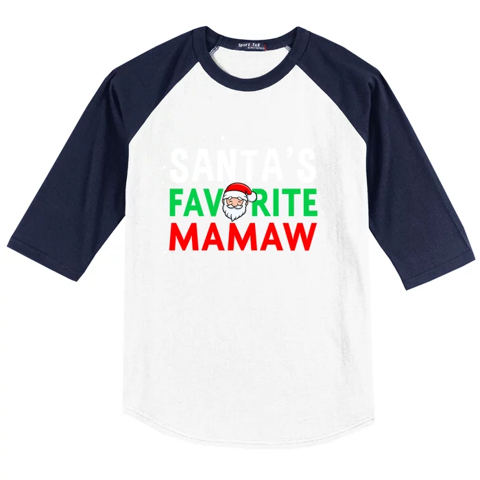 Mom Christmas Gift Santas Favorite Mamaw Gift Baseball Sleeve Shirt