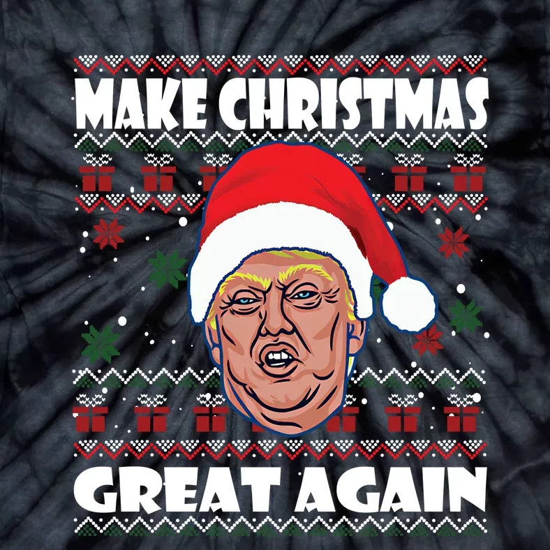 Make Christmas Great Again Funny Donald Trump Christmas Ugly Tie-Dye T-Shirt