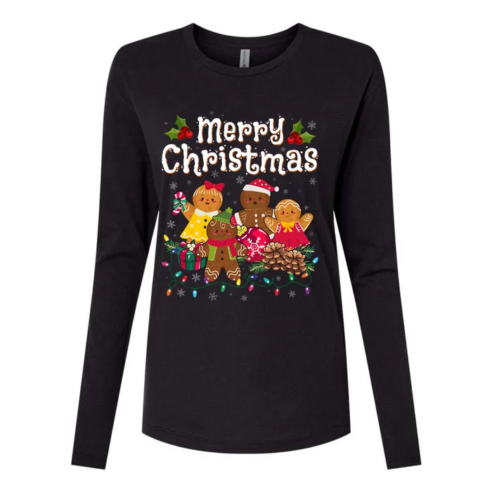 Merry Christmas Gingerbread Cookies Womens Cotton Relaxed Long Sleeve T-Shirt