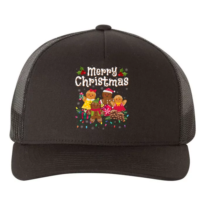 Merry Christmas Gingerbread Cookies Yupoong Adult 5-Panel Trucker Hat