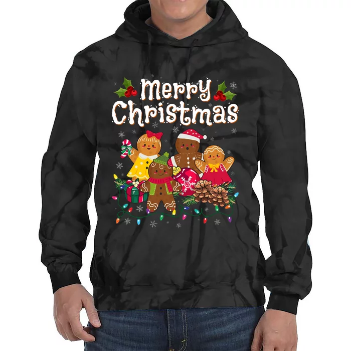 Merry Christmas Gingerbread Cookies Tie Dye Hoodie