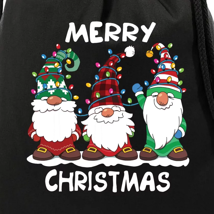 Merry Christmas Gnomes Xmas Family Women Drawstring Bag