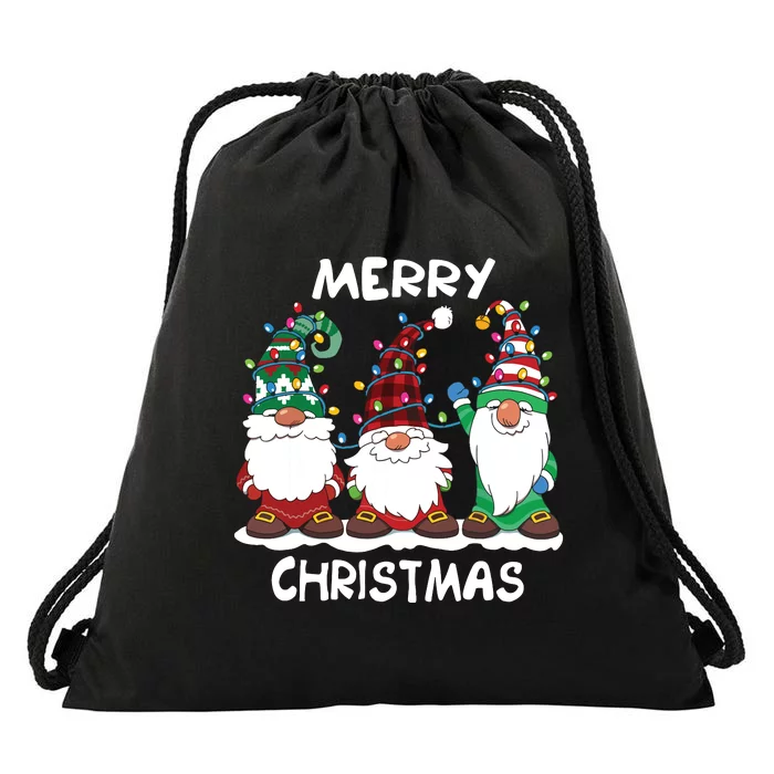 Merry Christmas Gnomes Xmas Family Women Drawstring Bag