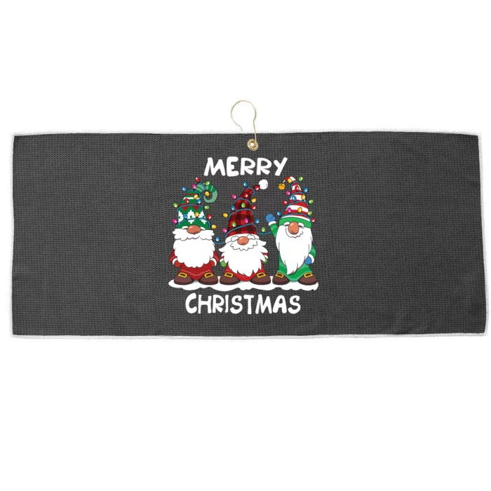 Merry Christmas Gnomes Xmas Family Women Large Microfiber Waffle Golf Towel