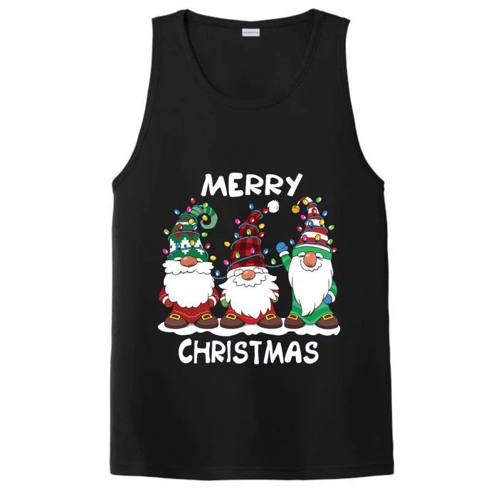 Merry Christmas Gnomes Xmas Family Women Performance Tank