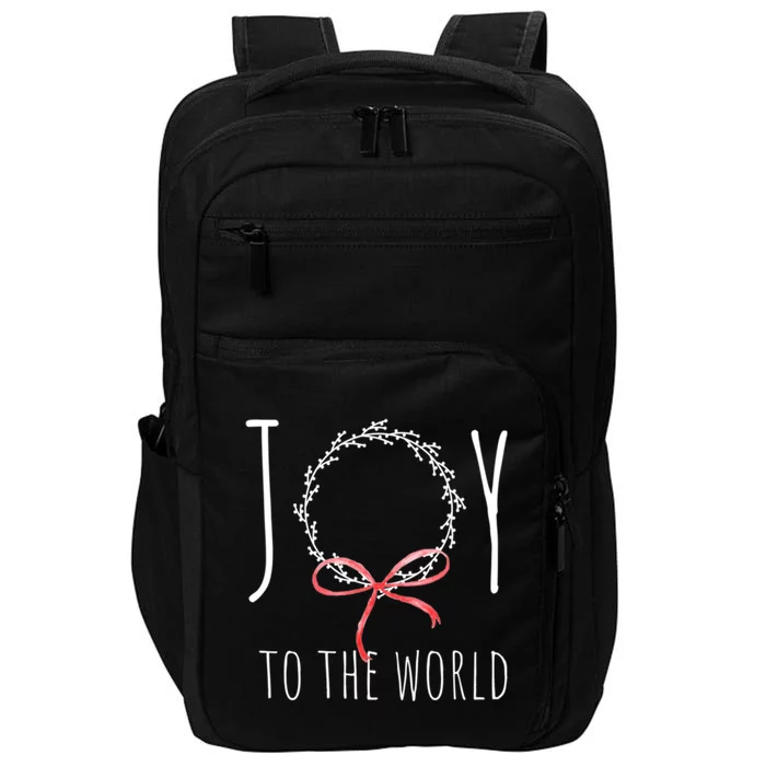 Minimalist Christmas Gift Joy To The World Funny Gift Impact Tech Backpack