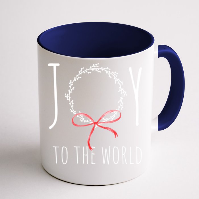 Minimalist Christmas Gift Joy To The World Funny Gift Front & Back Coffee Mug