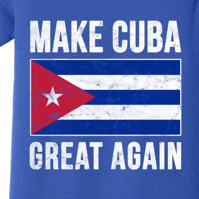 Make Cuba Great Again Cuban Flag Funny Donald Trump Parody Gift Baby Bodysuit