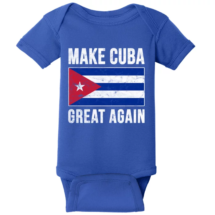 Make Cuba Great Again Cuban Flag Funny Donald Trump Parody Gift Baby Bodysuit