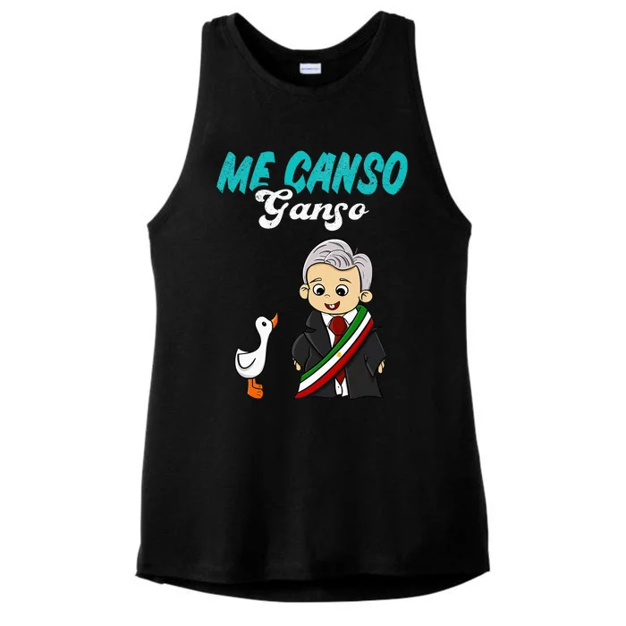 Me Canso Ganso Baby Amlo Cute Lopez Obrador Mexico Ladies Tri-Blend Wicking Tank