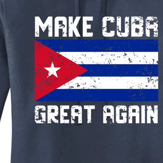 Make Cuba Great Again Abajo La Dictadura Cuban Flag Cool Gift Women's Pullover Hoodie