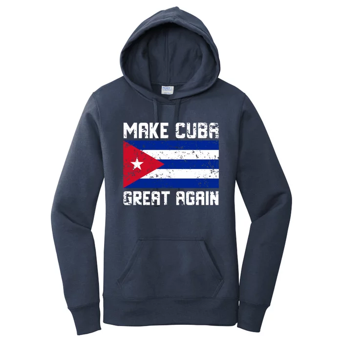 Make Cuba Great Again Abajo La Dictadura Cuban Flag Cool Gift Women's Pullover Hoodie