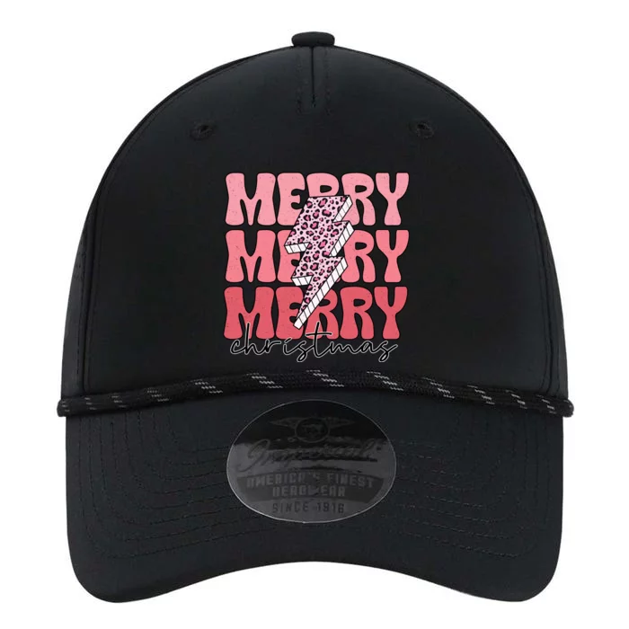 Merry Christmas Groovy Retro Lightning Bolt Performance The Dyno Cap