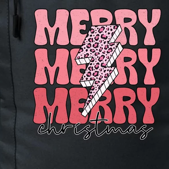 Merry Christmas Groovy Retro Lightning Bolt Daily Commute Backpack