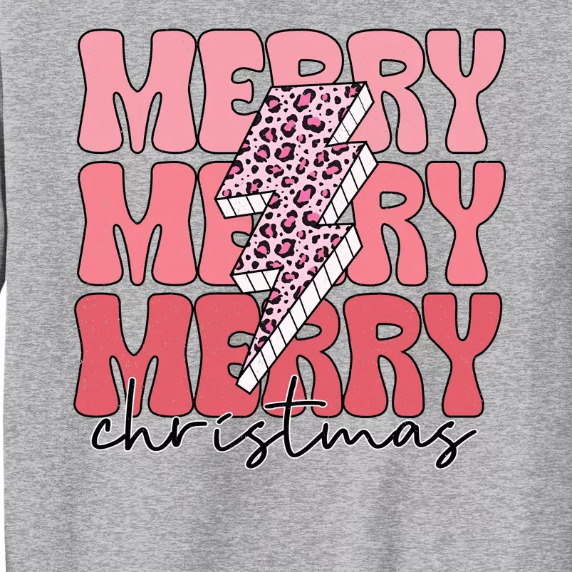 Merry Christmas Groovy Retro Lightning Bolt Sweatshirt