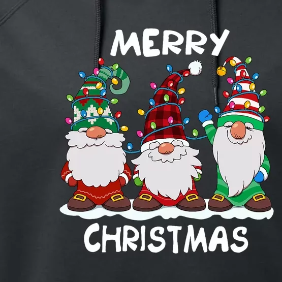 Merry Christmas Gnomes Xmas Family Performance Fleece Hoodie