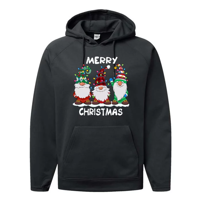 Merry Christmas Gnomes Xmas Family Performance Fleece Hoodie