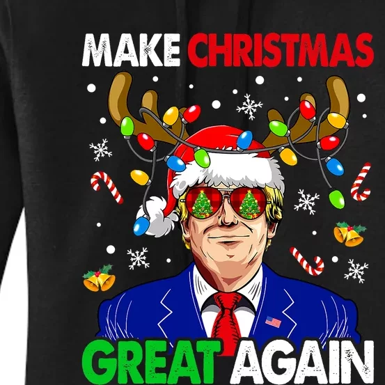 Make Christmas Great Again Funny Trump Ugly Christmas Women's Pullover Hoodie