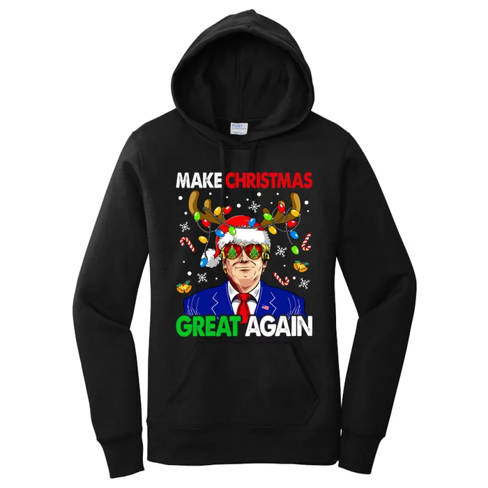 Make Christmas Great Again Funny Trump Ugly Christmas Women's Pullover Hoodie