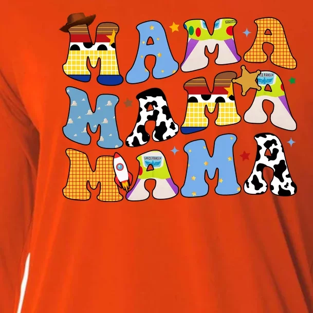 Mama Cow Girl Print Cute Cooling Performance Long Sleeve Crew