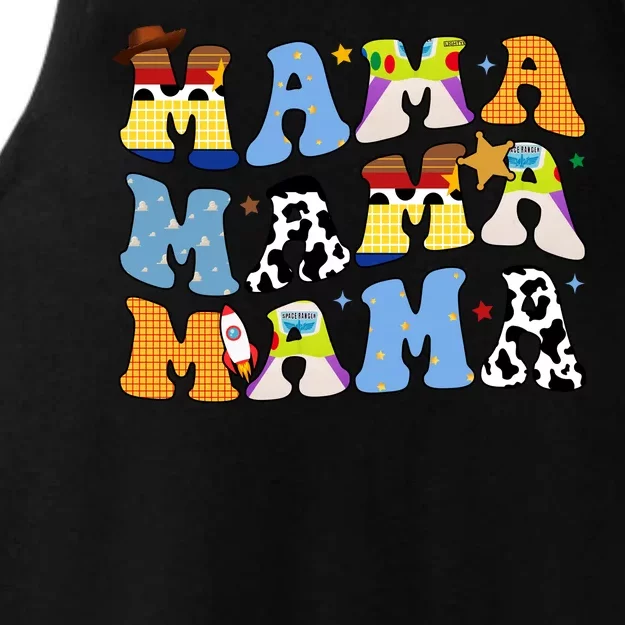 Mama Cow Girl Print Cute Ladies Tri-Blend Wicking Tank