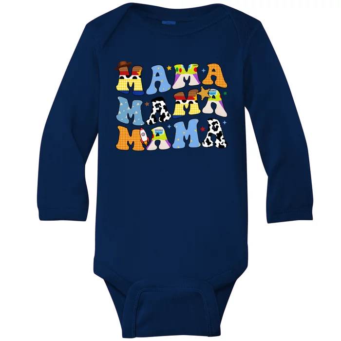 Mama Cow Girl Print Cute Baby Long Sleeve Bodysuit