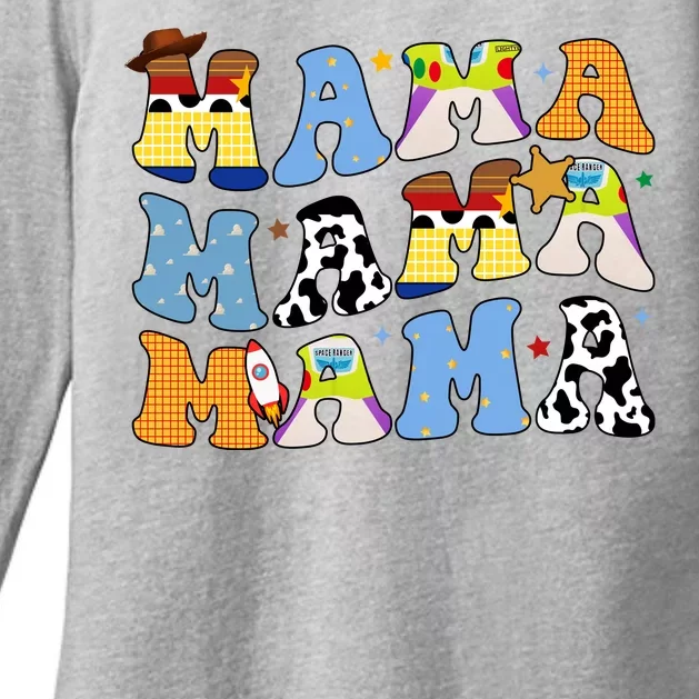 Mama Cow Girl Print Cute Womens CVC Long Sleeve Shirt