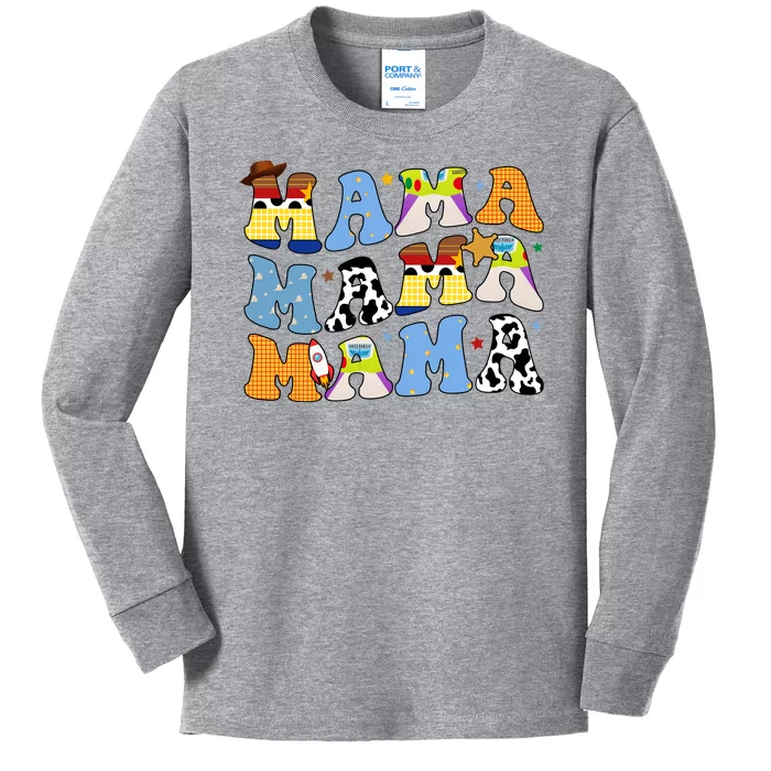 Mama Cow Girl Print Cute Kids Long Sleeve Shirt