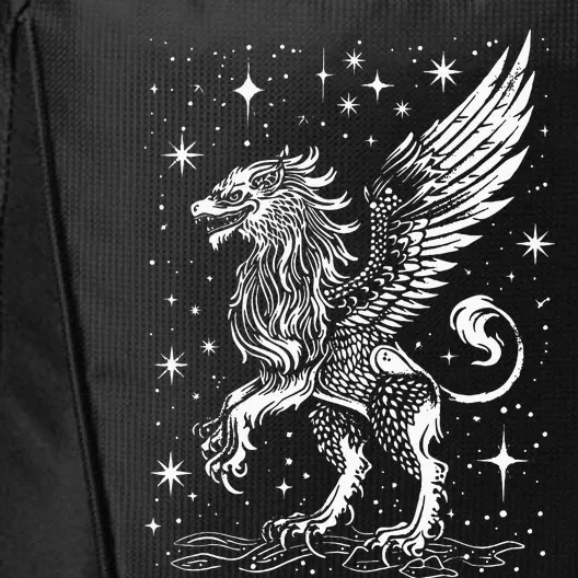 Mystical Creepy Gryphon Greek Mythical Creature City Backpack