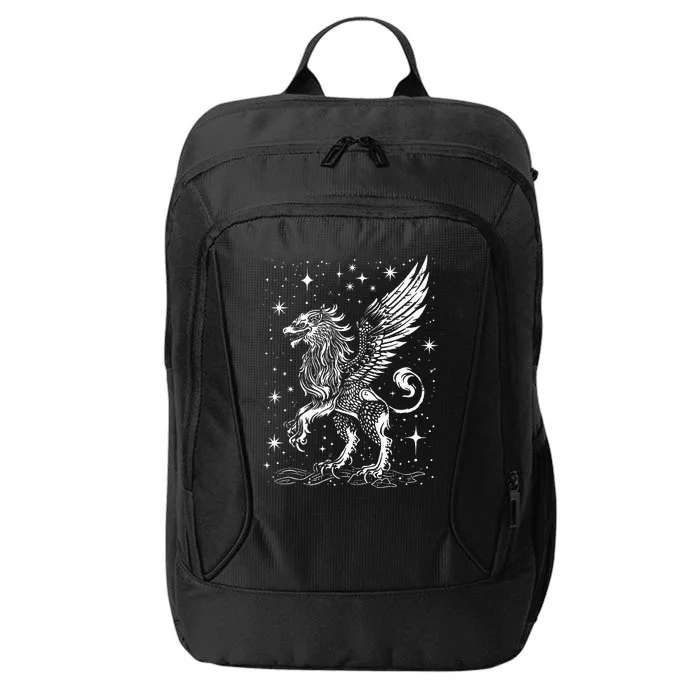 Mystical Creepy Gryphon Greek Mythical Creature City Backpack