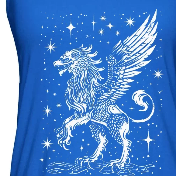 Mystical Creepy Gryphon Greek Mythical Creature Ladies Essential Flowy Tank