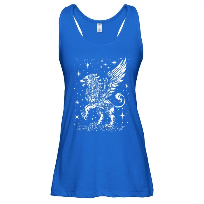 Mystical Creepy Gryphon Greek Mythical Creature Ladies Essential Flowy Tank