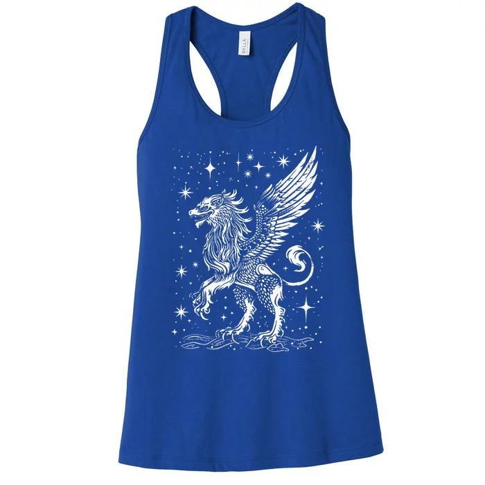 Mystical Creepy Gryphon Greek Mythical Creature Women's Racerback Tank