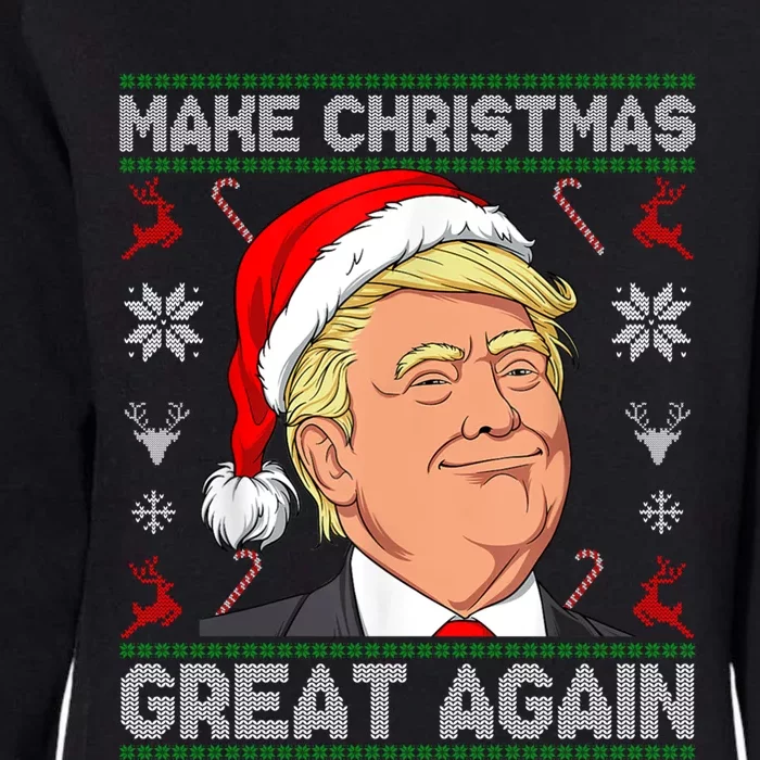 Make Christmas Great Again Santa Trump Ugly Xmas Sweater Gift Womens California Wash Sweatshirt