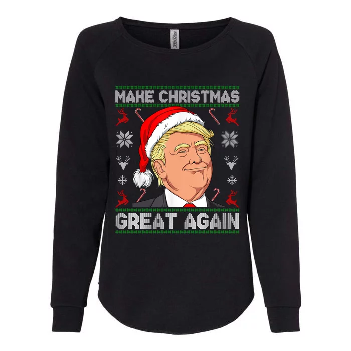 Make Christmas Great Again Santa Trump Ugly Xmas Sweater Gift Womens California Wash Sweatshirt