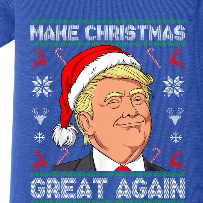 Make Christmas Great Again Santa Trump Ugly Xmas Sweater Gift Baby Bodysuit