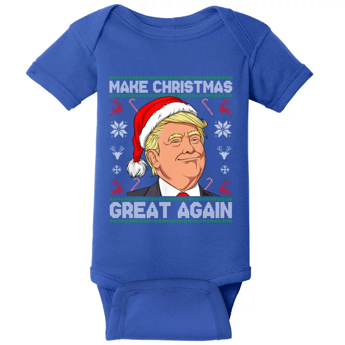 Make Christmas Great Again Santa Trump Ugly Xmas Sweater Gift Baby Bodysuit