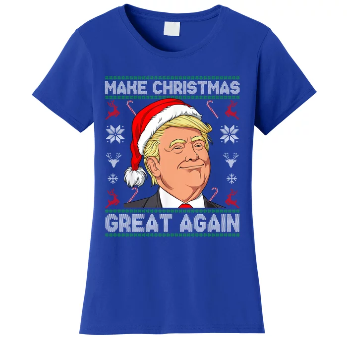 Make Christmas Great Again Santa Trump Ugly Xmas Sweater Gift Women's T-Shirt