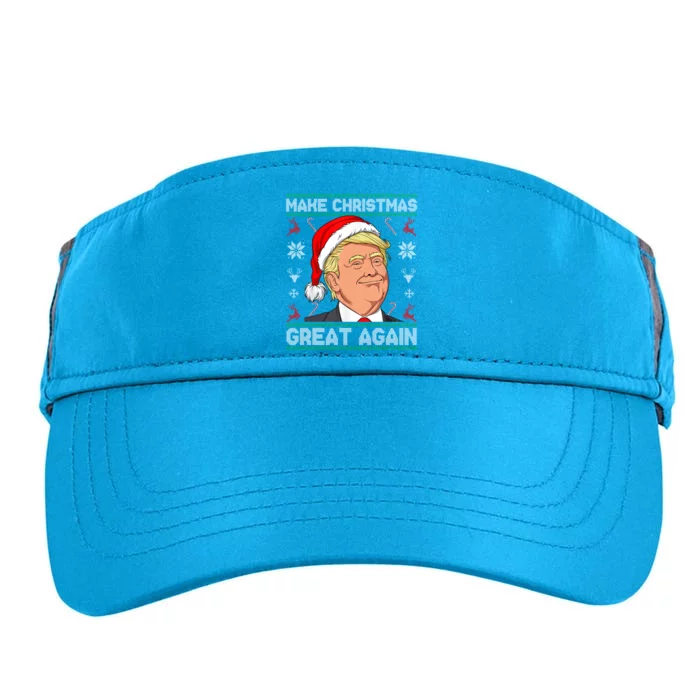 Make Christmas Great Again Santa Trump Ugly Xmas Sweater Gift Adult Drive Performance Visor