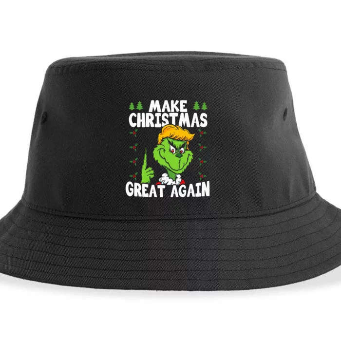 Make Christmas Great Again Donald Trump Xmas Funny Gift Sustainable Bucket Hat